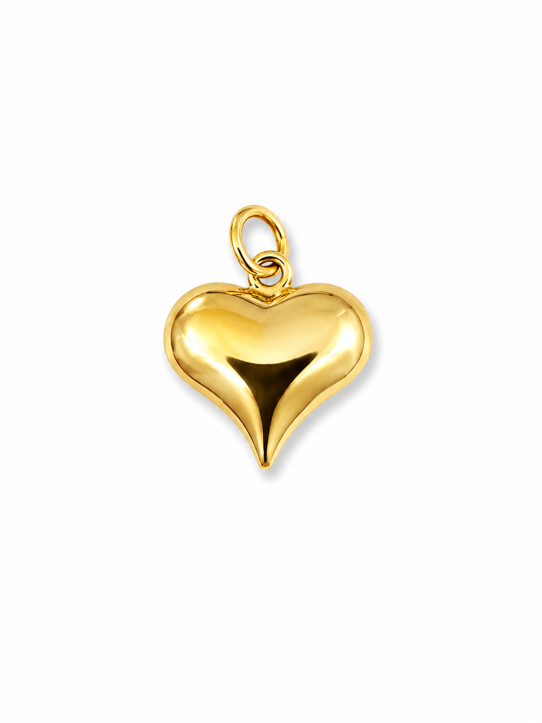 Gold Puffed Heart Charm