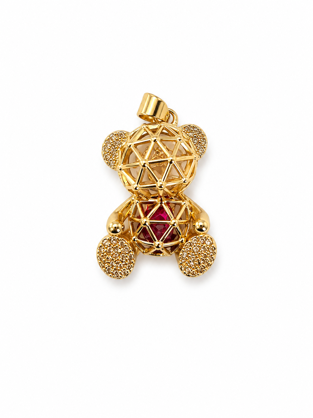 Caged Teddy Bear Charm