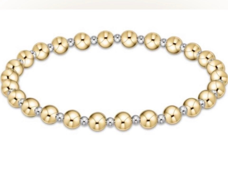 Gold and silver beaded beaded bracelet